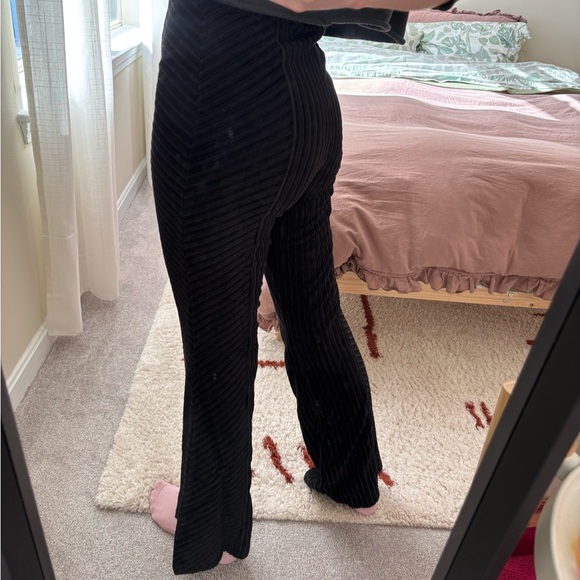 Free People Black Velvet Flare Pants - Picture 2 of 8